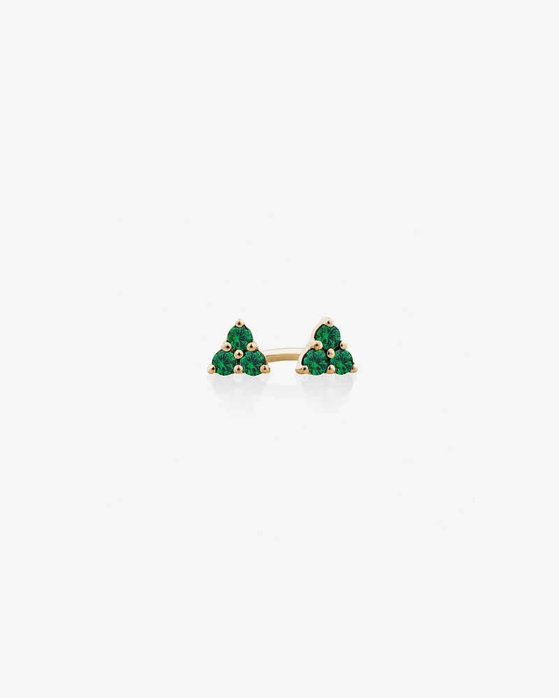 Trio Emerald Earrings in 10kt Yellow Gold