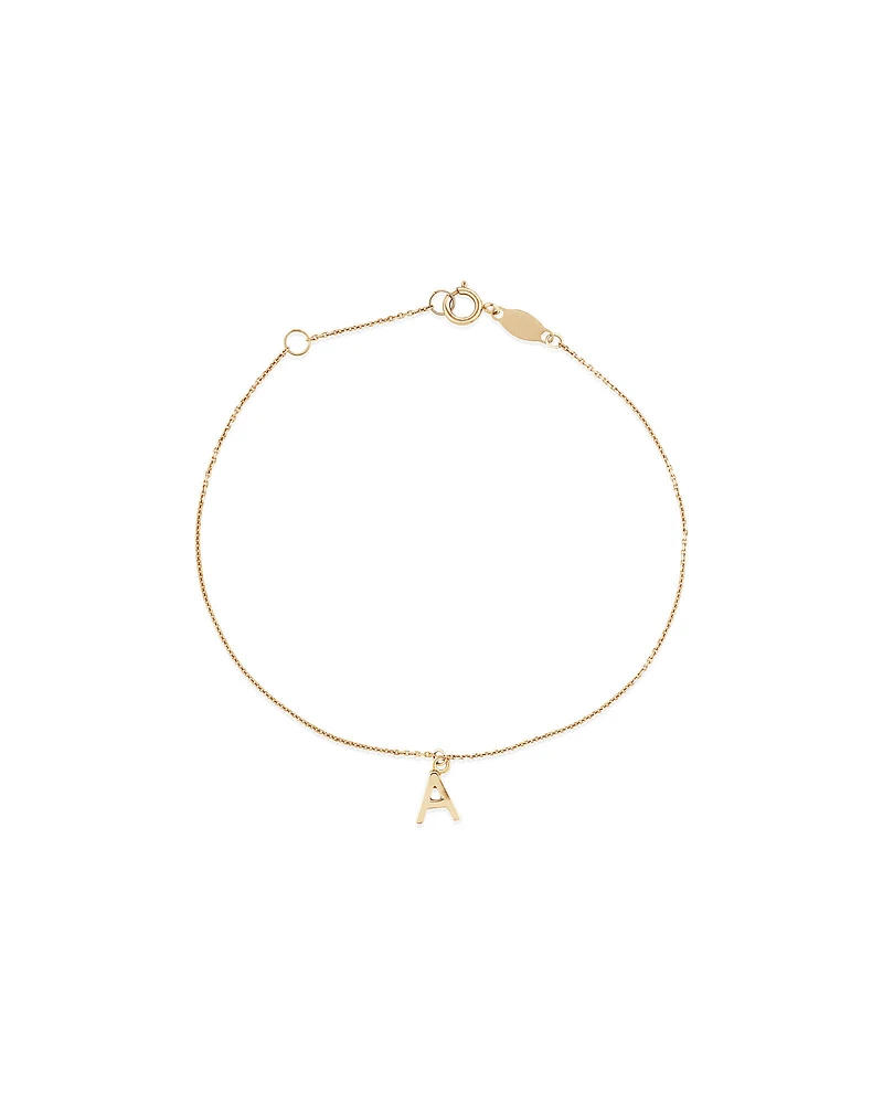 19cm (7.5") C Initial Bracelet in 10kt Yellow Gold