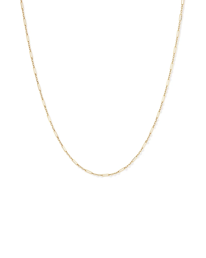 1.6mm Wide Paperclip 3 and 1 Chain in 10kt Yellow Gold