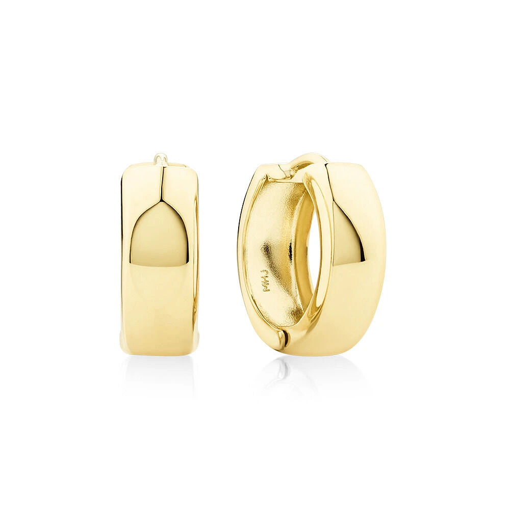 10mm Huggie Earrings in 10kt Yellow Gold