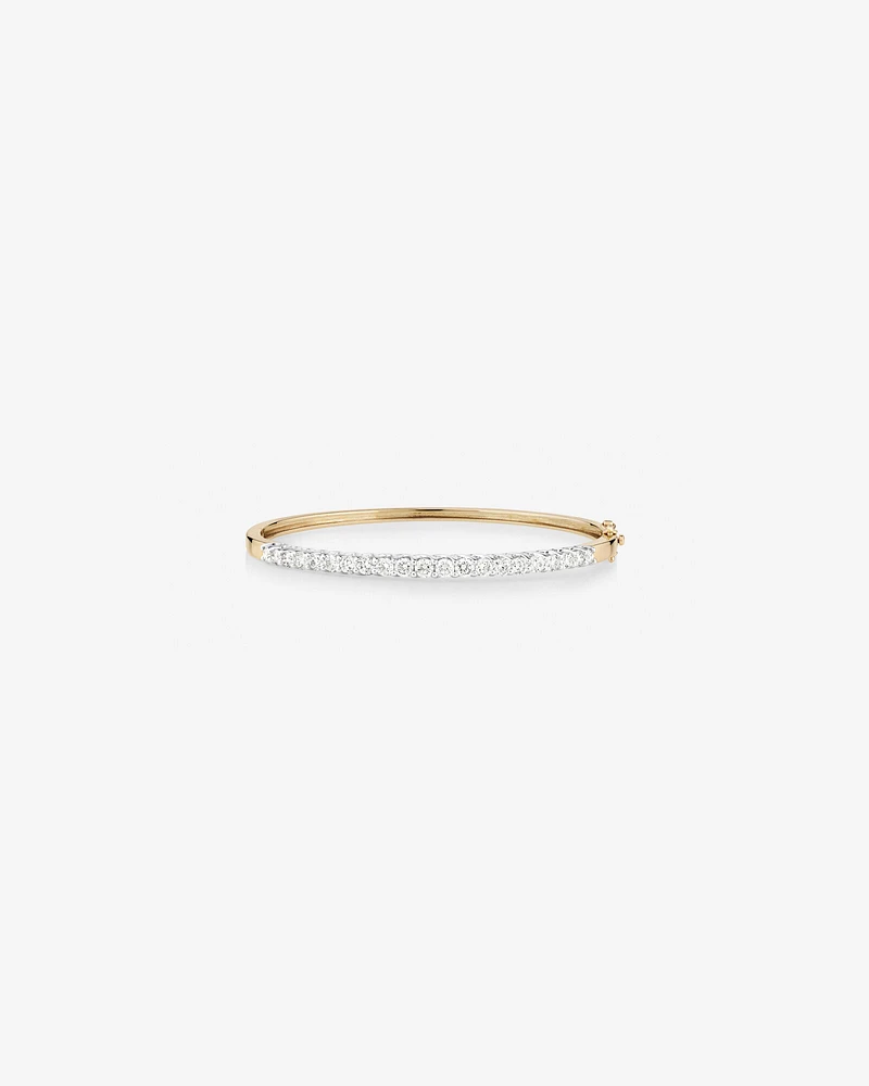 Hinged Bangle with 2 Carat TW of Diamonds in 14kt Yellow & White Gold