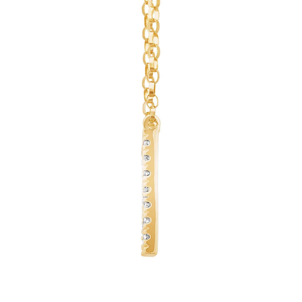 "K" Initial Necklace with 0.10 Carat TW of Diamonds in 10kt Yellow Gold