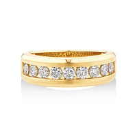 Bague pour homme avec 1 carat de diamants en or jaune 10 carats