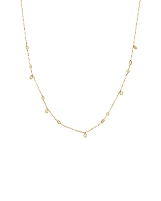 Station Necklace with 0.34 Carat TW of Diamonds in 10kt Yellow Gold