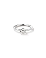 0.68 Carat TW Round Brilliant Diamond Solitaire Hidden Pave Halo Engagement Ring in Platinum