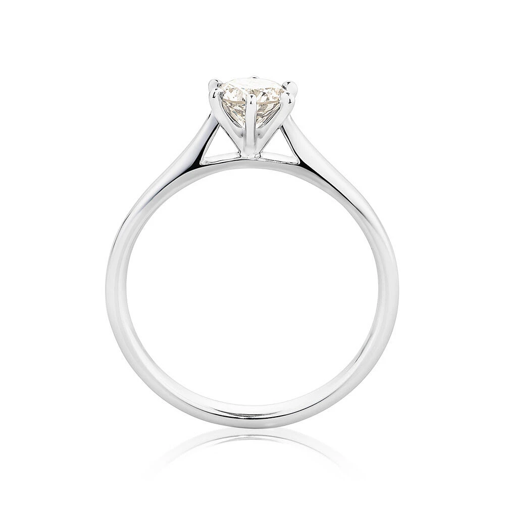 Solitaire Engagement Ring With a 1/2 Carat TW Diamond in 14kt White Gold