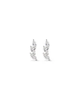 0.96 Carat TW Floret Laboratory-Grown Diamond Climber Earrings in 10kt White Gold