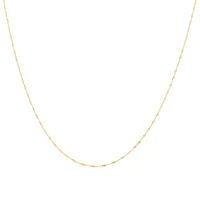 50cm (20") 1mm Width Singapore Chain in 10kt Yellow Gold