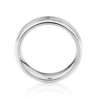 Bague en tungstène de saphir gris pour homme