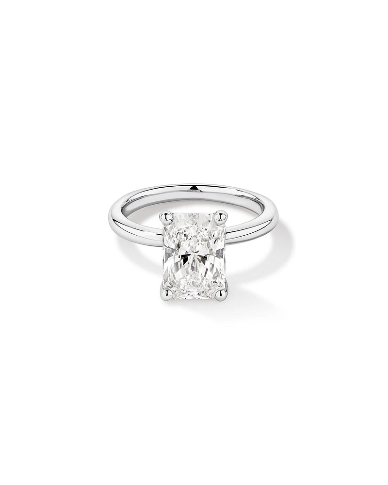 3.00 Carat TW Radiant Cut Laboratory-Grown Diamond Solitaire Engagement Ring in Platinum