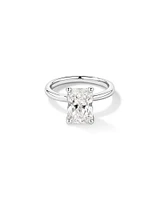 3,00 Carats Poids Total Bague De Fiançailles Solitaire En Diamant Coupe Radieuse Cultivé En Laboratoire, En Platine