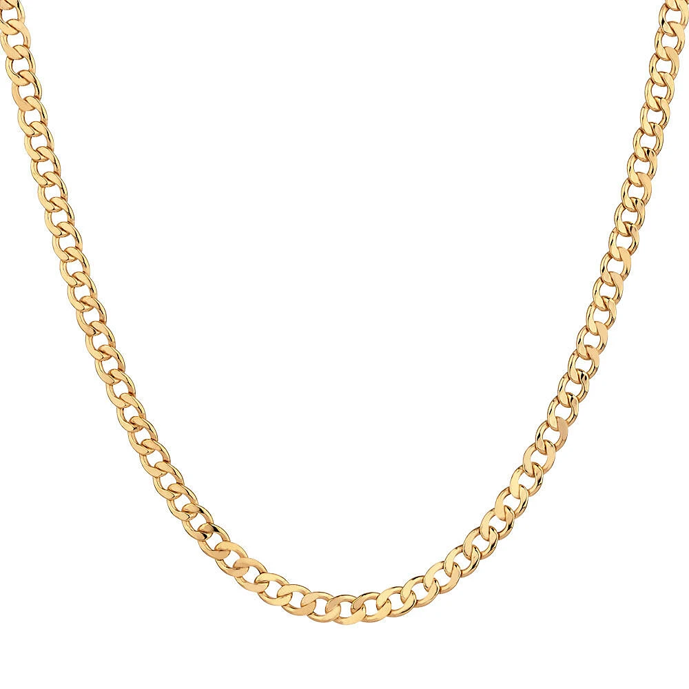 50cm (20") Semi Solid Curb Chain in 10kt Yellow Gold