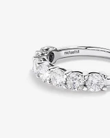 7 Stone Claw Wedding Ring with 1.61 Carat TW of Diamonds in 14kt White Gold