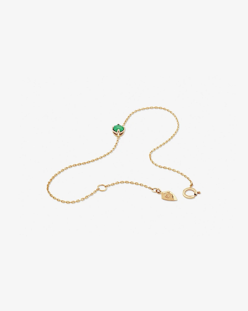 Bracelet with Emerald in 10kt Yellow Gold