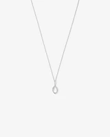 Cubic Zirconia Interlaced Oval Pendant Necklace in Sterling Silver