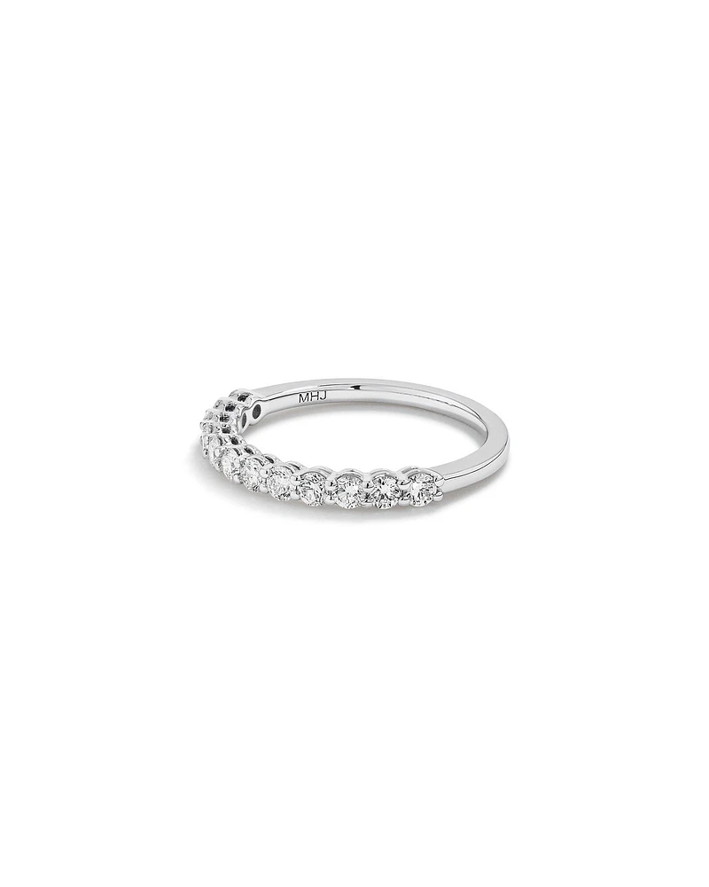 Carat TW Claw Set Laboratory-Grown Diamond Wedding Ring in 14kt White Gold