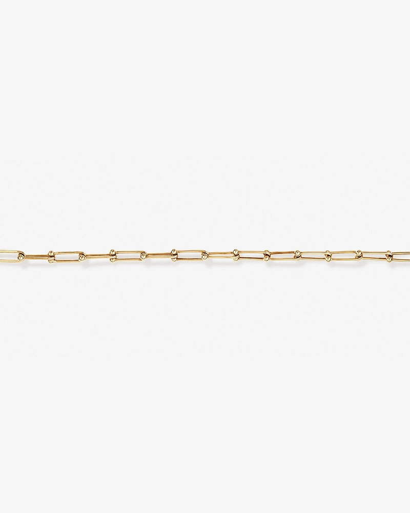 Ball and Oval Link Bracelet in 10kt Yellow Gold