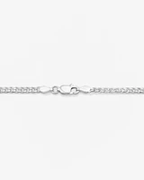 Chaîne gourmette en argent sterling de 50 cm, largeur de 2,5 mm à 3 mm