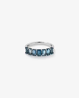 London Blue Topaz Half Eternity Ring in 10kt White Gold