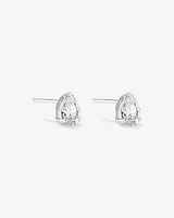 Pear Shape Cubic Zirconia Stud Earrings in Sterling Silver