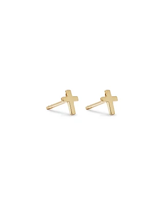 Cross Stud Earrings in 10kt Yellow Gold