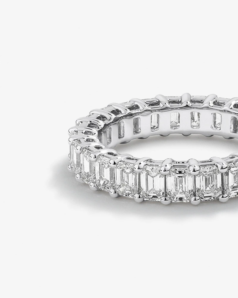 3.50 Carat TW Emerald Cut Laboratory-Grown Diamond Eternity Ring in 14kt White Gold