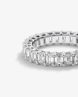 3.50 Carat TW Emerald Cut Laboratory-Grown Diamond Eternity Ring in 14kt White Gold