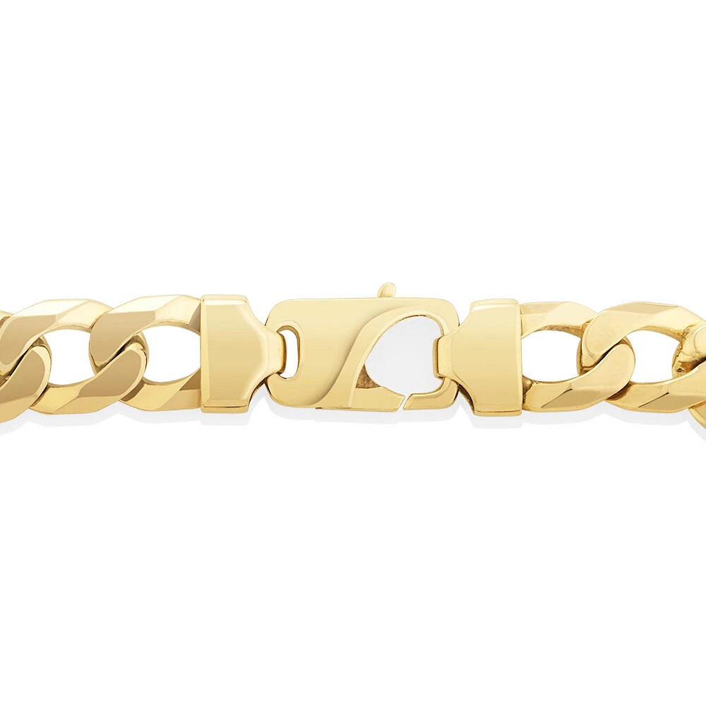 23cm (9.5") 12.5mm-13mm Width Curb Bracelet in 10kt Yellow Gold