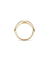 Sunray Round Signet Ring 10kt Yellow Gold