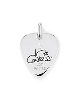 INXS Jon Farriss Engraved Guitar Pick Pendant with Chain in Recycled Sterling Silver