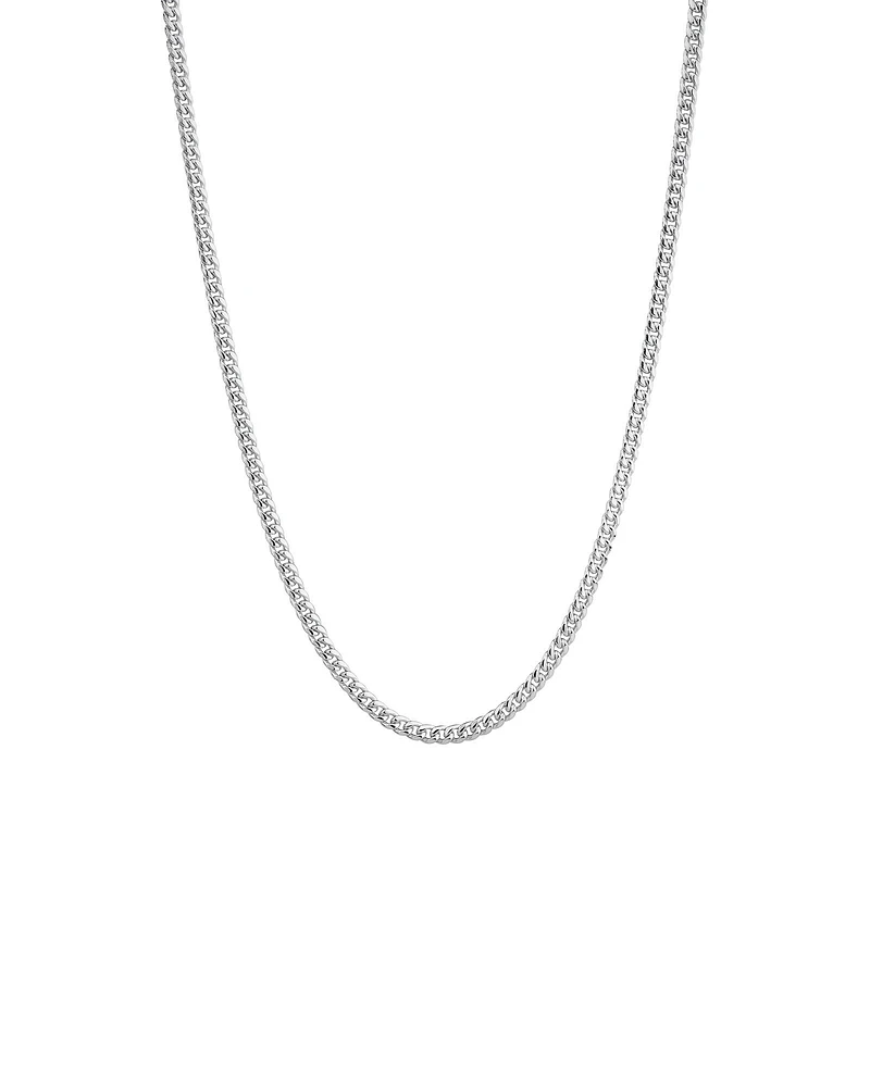 55cm (22") 3.5mm Width Miami Curb Chain in Sterling Silver