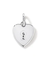 Diamond Accent Love Heart Lock Pendant in Sterling Silver