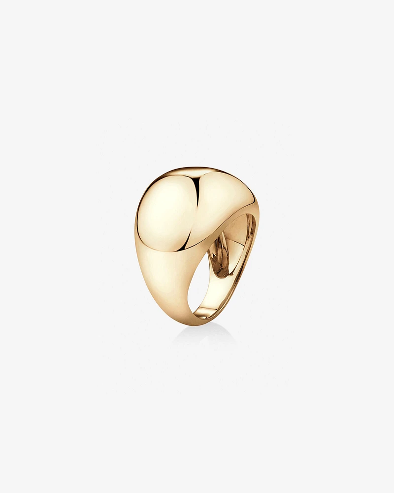 Wide Dome Ring in 10kt Yellow Gold