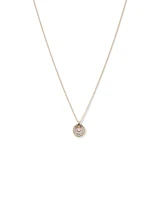 Diamond Accent Tri Tone Circle Pendant in 10kt Yellow, Rose and White Gold