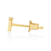 G Initial Single Stud Earring in 10kt Yellow Gold