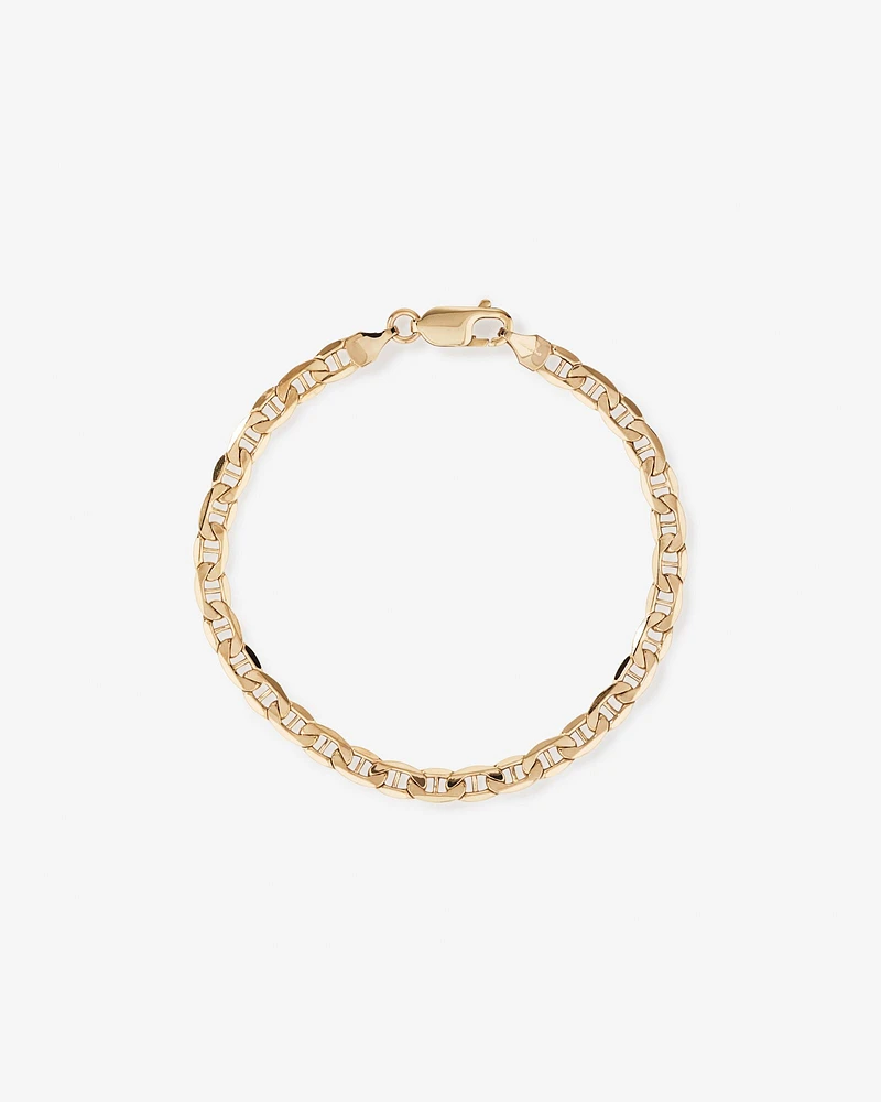 19cm (7.5") 4.5mm-5mm Width Hollow Anchor Bracelet in 10kt Yellow Gold