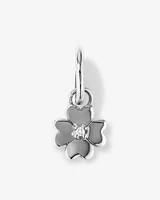 Diamond Accent Four Leaf Clover Pendant in Sterling Silver