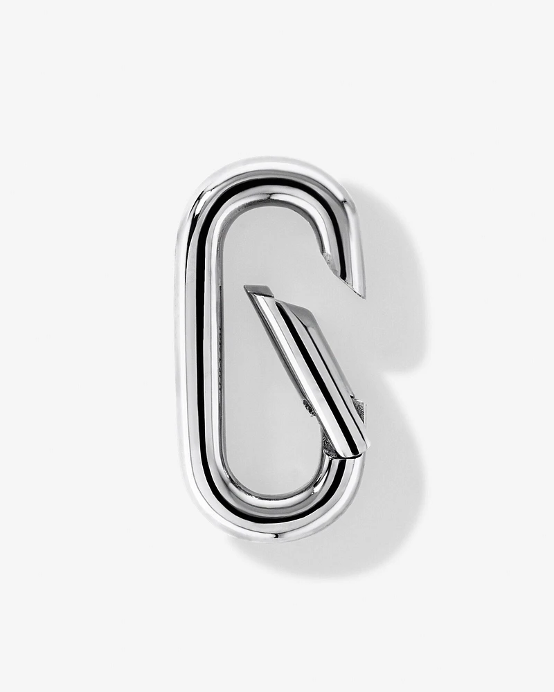 Polished Paperclip Pendant Connector in Sterling Silver