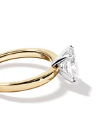 Carat TW Oval Cut Lab-Grown Diamond Solitaire Engagement Ring in 14kt Yellow and White Gold