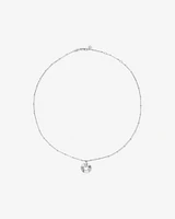 Sunray Open Circle Pendant Station Necklace in Sterling Silver