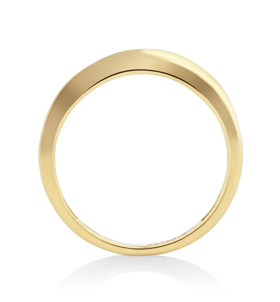 Wedding Ring with Diamonds in 14kt Yellow Gold