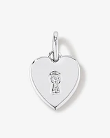 Diamond Accent Love Heart Lock Pendant in Sterling Silver