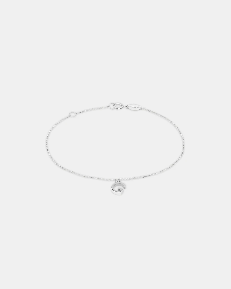 Bracelet à initiale « D » en argent