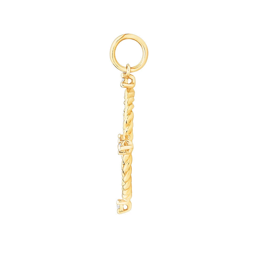 Aquarius Zodiac Pendant with 0.15 Carat TW of Diamonds in 10kt Yellow Gold