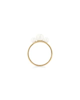 3 Stone Ring with Cultured Freshwater Pearls in 10kt Yellow Gold