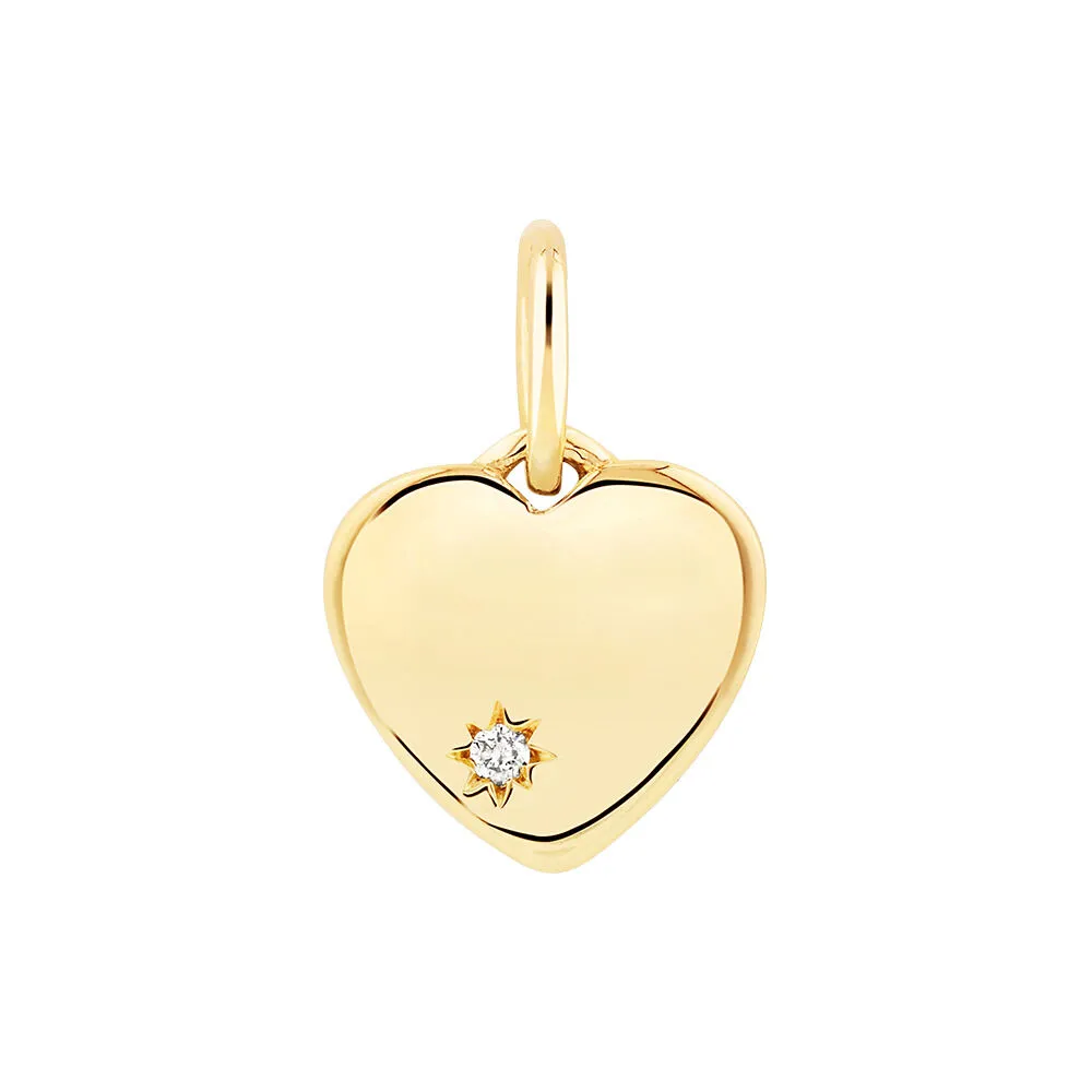 Michael Hill Heart Disc Pendant in 10kt Yellow Gold