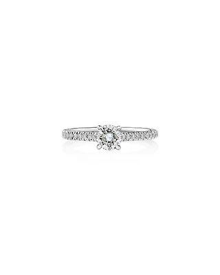 Bague de fiançailles en or blanc 14 K avec diamants totalisant 0,78 ct