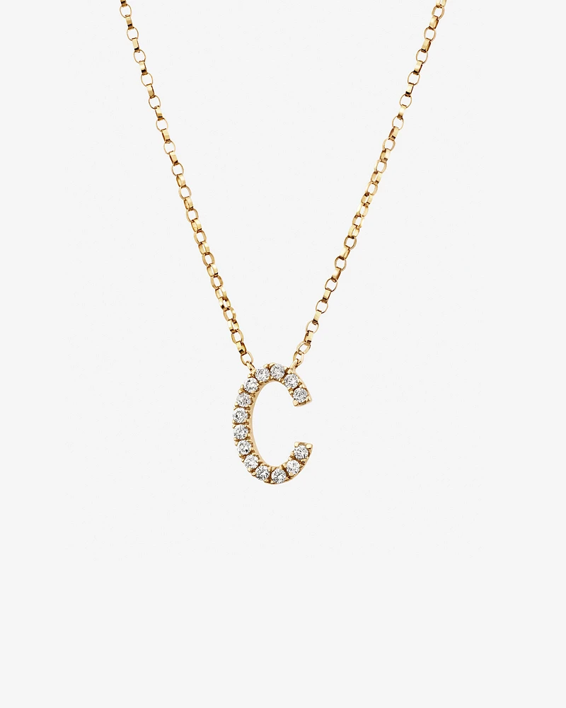 "K" Initial Necklace with 0.10 Carat TW of Diamonds in 10kt Yellow Gold