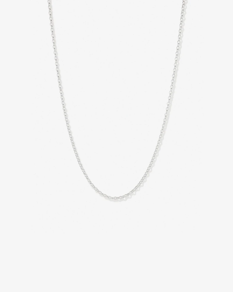 50cm (20") 3mm-3.5mm Width Belcher Chain in Sterling Silver