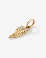 Diamond Accent Angel Wing Pendant in 10kt Yellow Gold